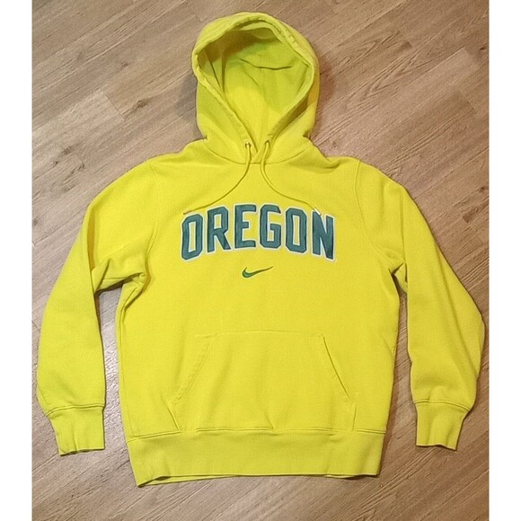 VINTAGE Oregon Ducks Nike Hoodie Large Adult Swoosh Fleece Spell Out Sweatshirt - Picture 1 of 16